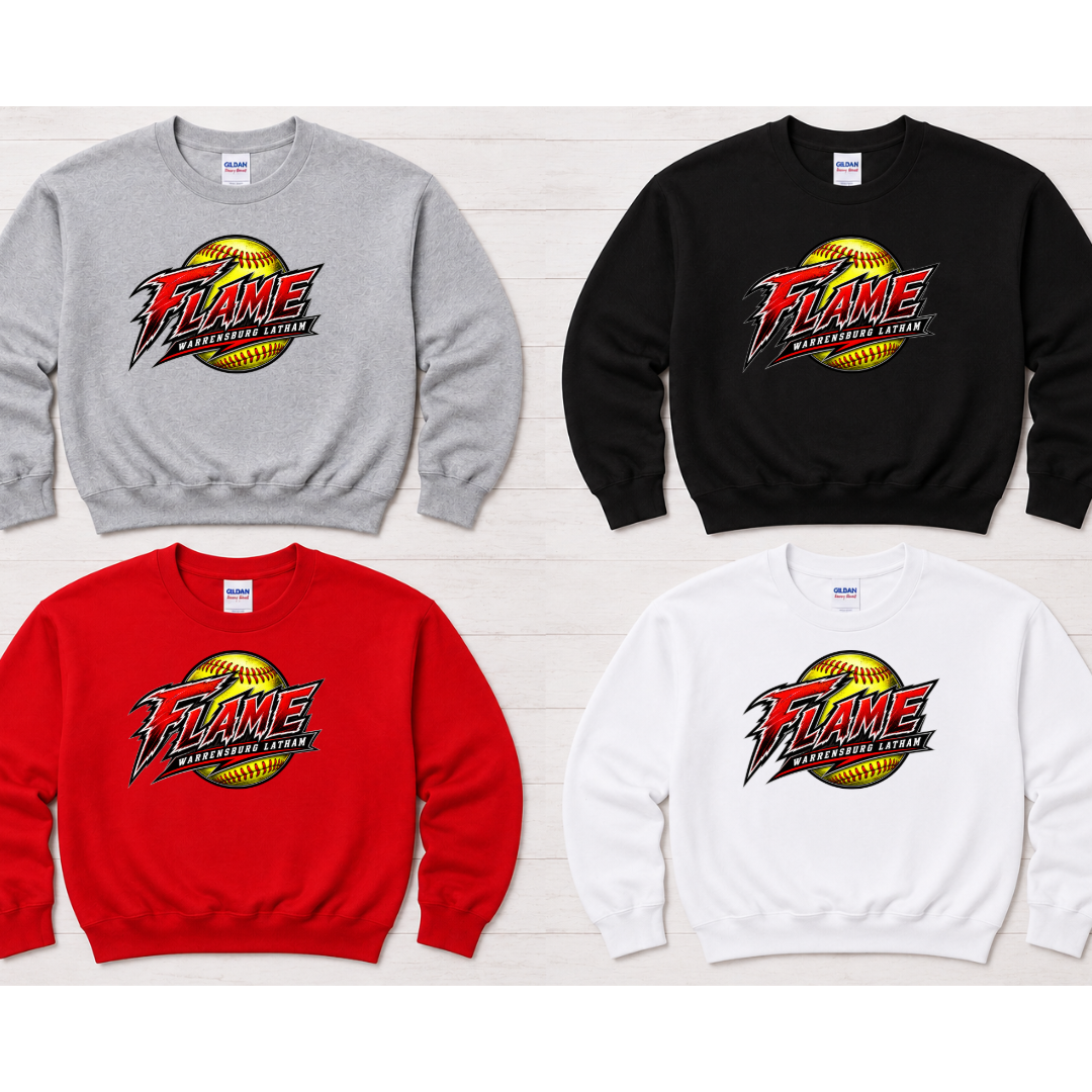 π₯ WL Flame Softball Crewneck Sweatshirt