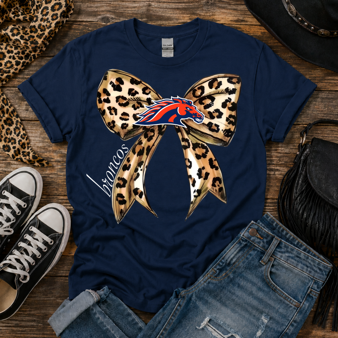 Leopard Bow School Spirit Tee