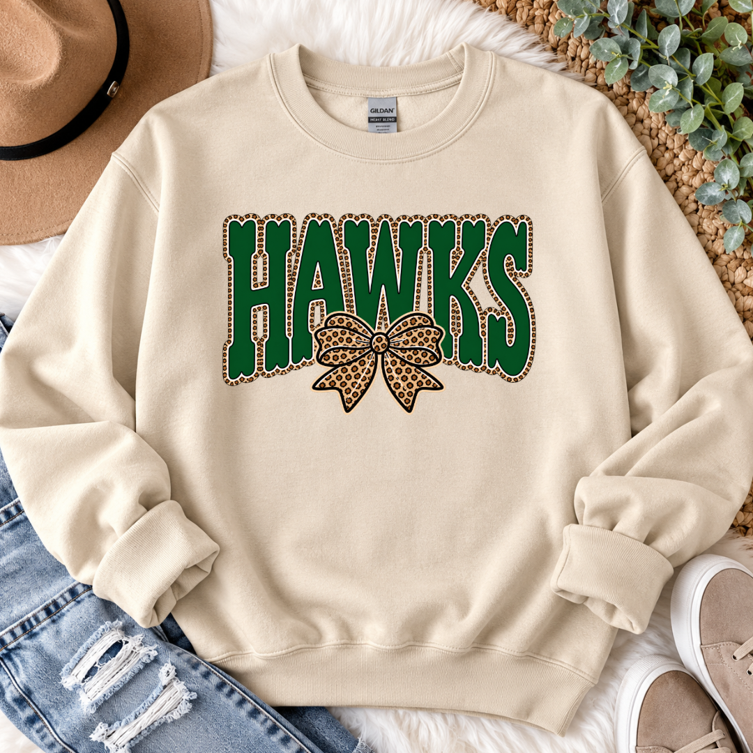 Leopard Bow School Spirit Tee, Crewneck & Hoodie