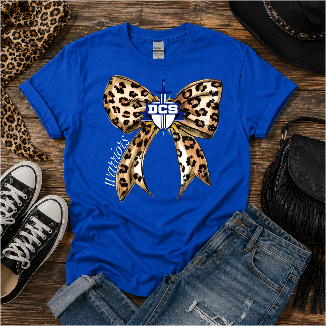 Leopard Bow School Spirit Apparel