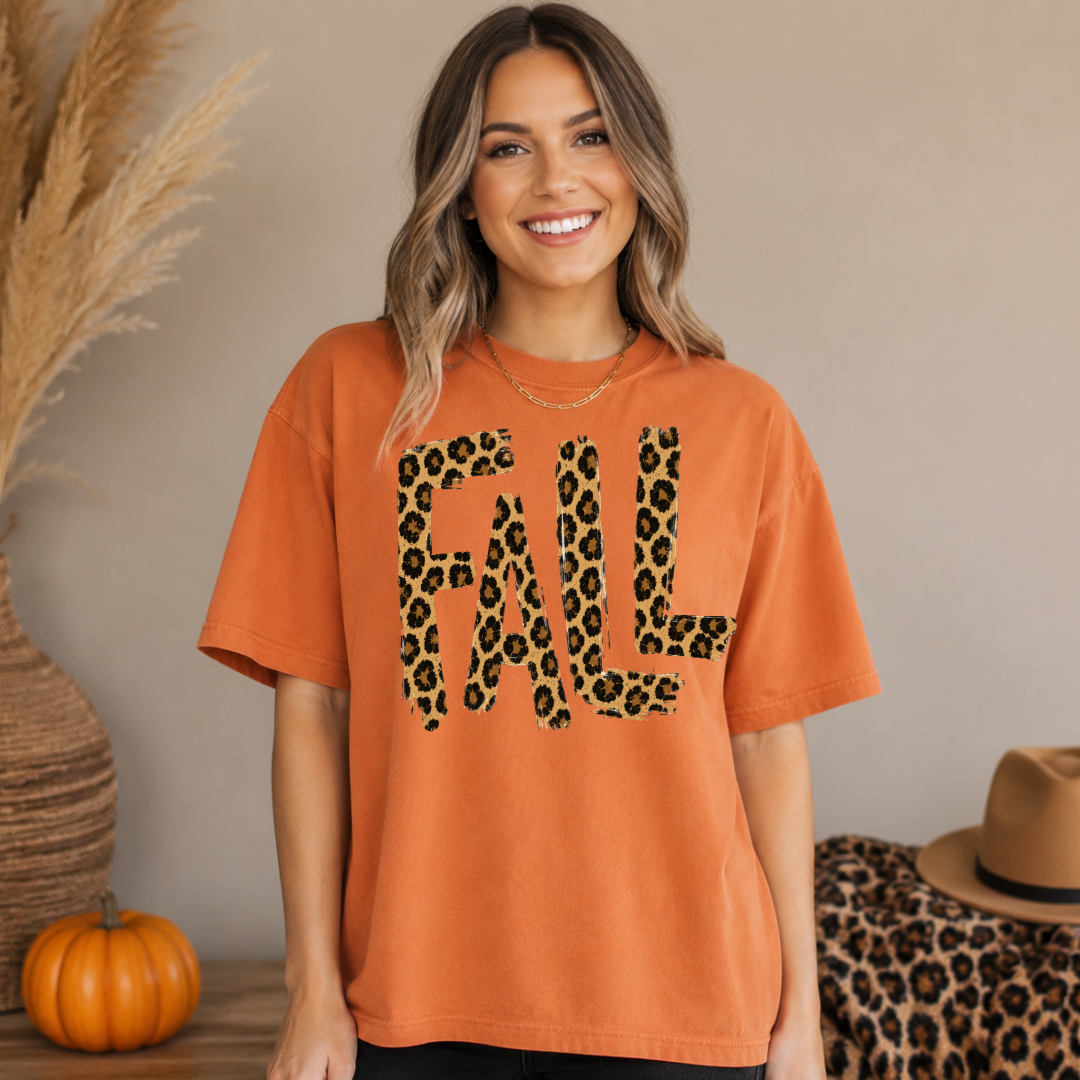 Leopard FALL Comfort Colors Tee