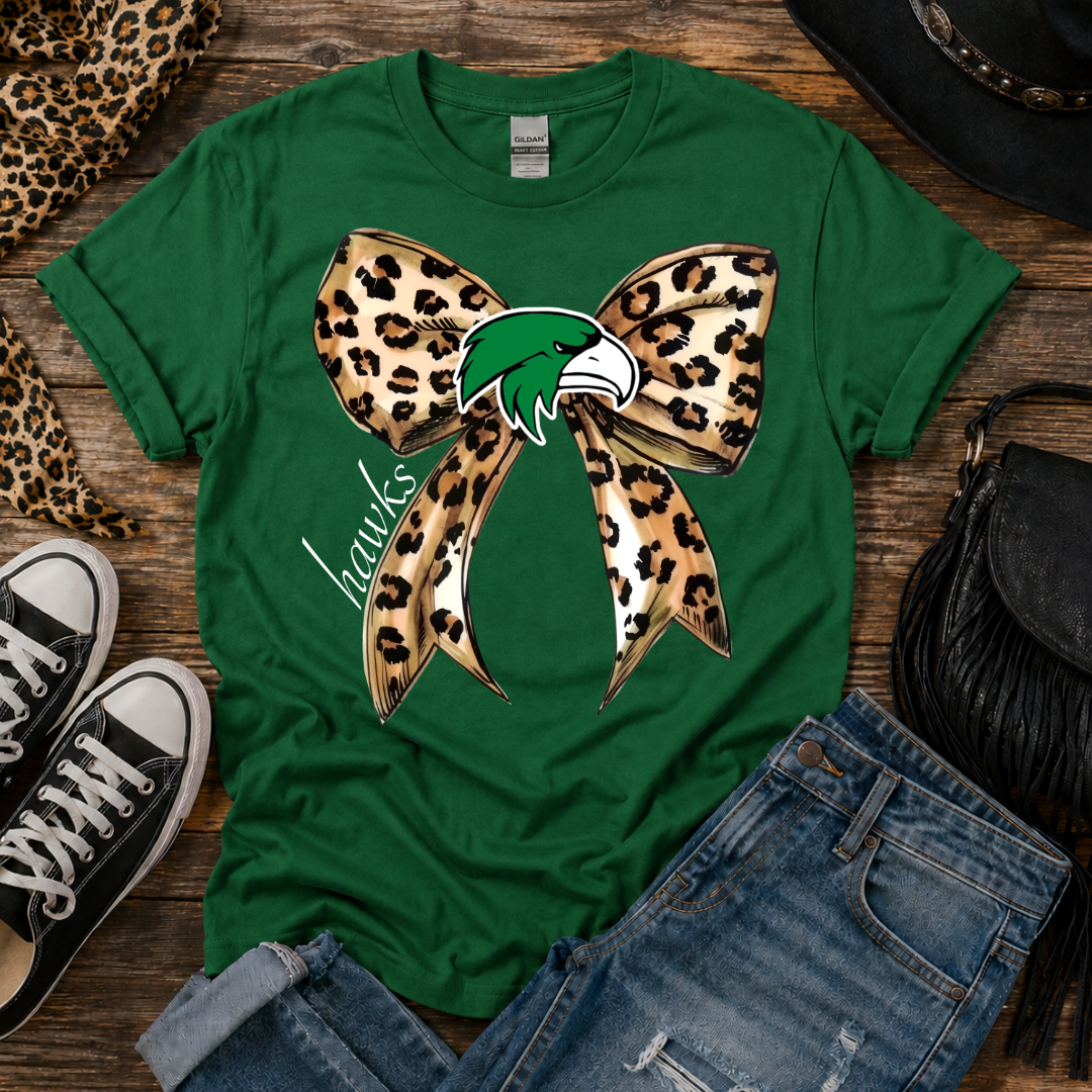 Leopard Bow School Spirit Tee