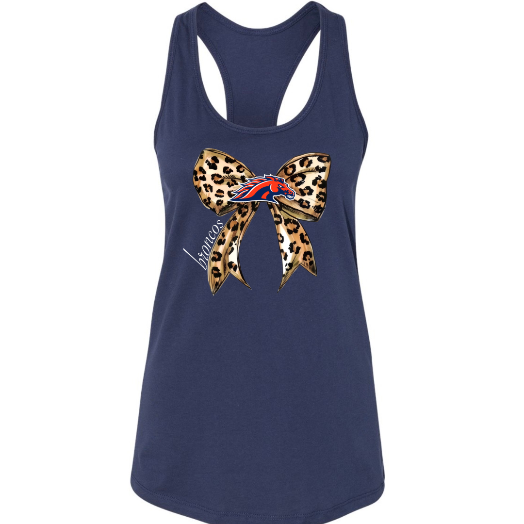 Leopard Bow School Spirit Racerback Tank