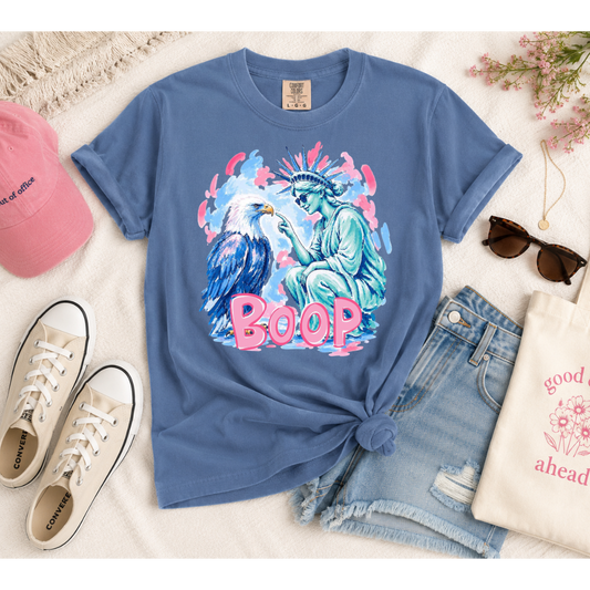Boop Patriotic Eagle Tee | Comfort Colors® Mystic Blue