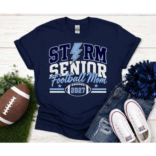 Storm Senior Football Mom 2027 Personalized T-Shirt
