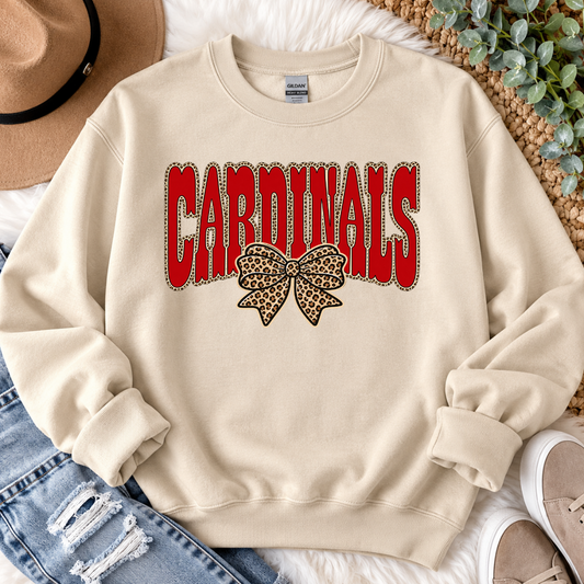 Leopard Bow School Spirit Tee, Crewneck & Hoodie