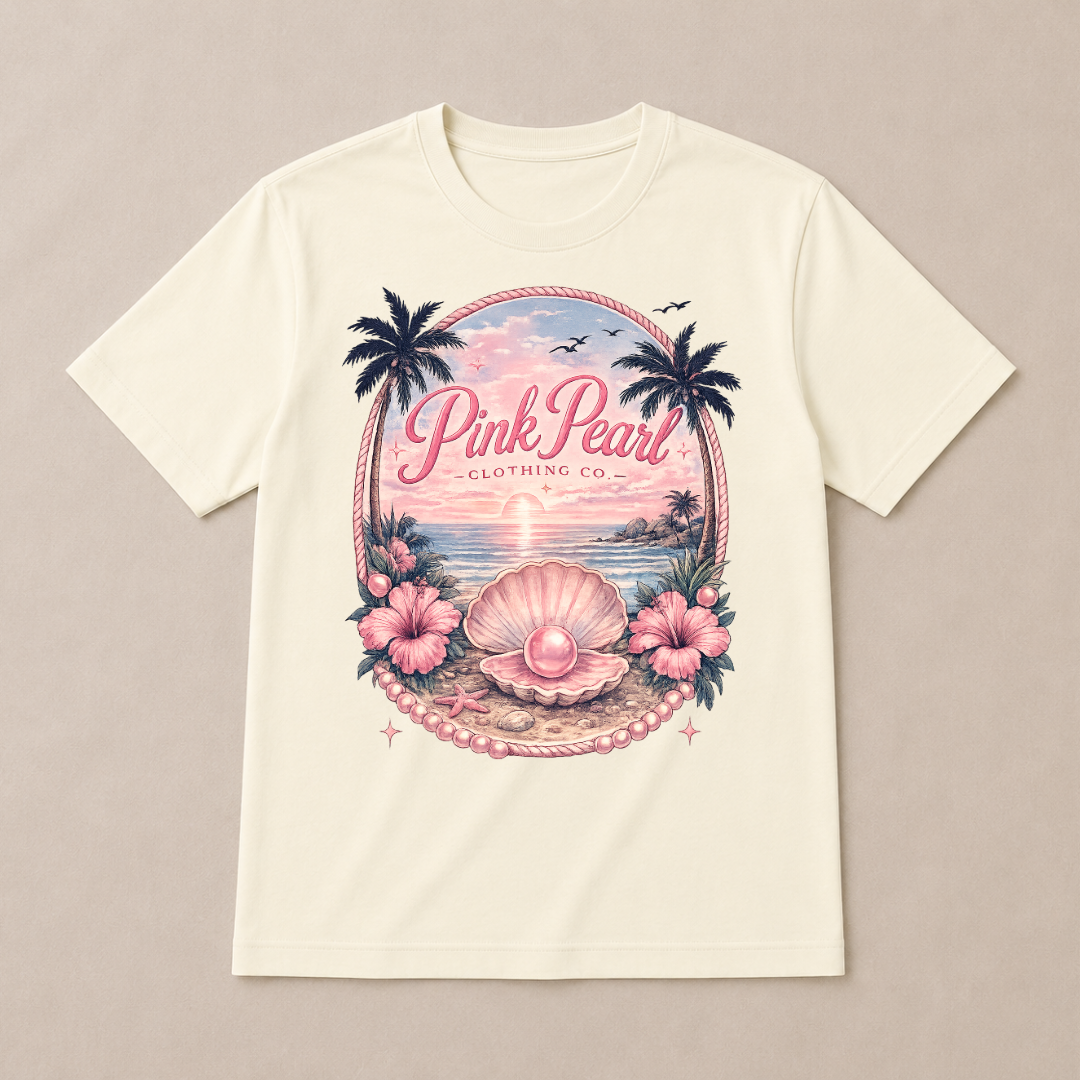 Pink Pearl Co. Beach Graphic T-shirt