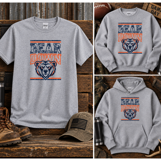 Bear Down – Game Day Tee, Crewneck & Hoodie
