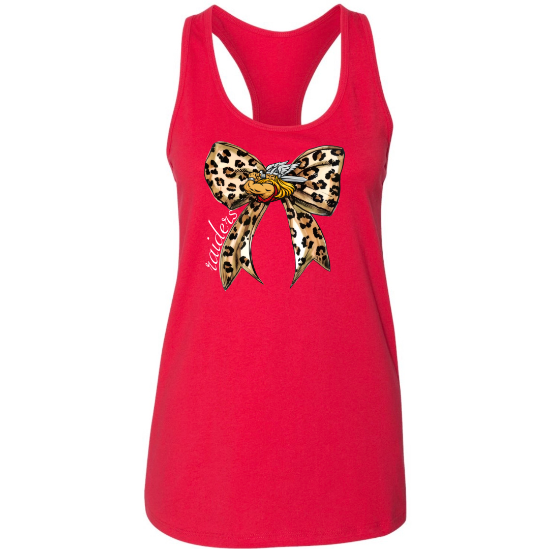Leopard Bow School Spirit Racerback Tank