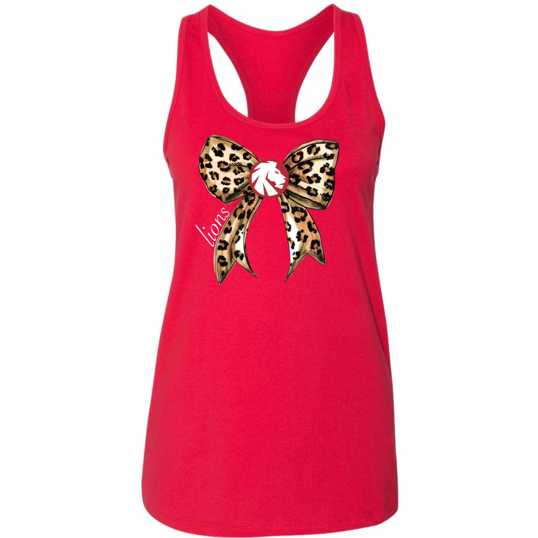 Leopard Bow School Spirit Racerback Tank