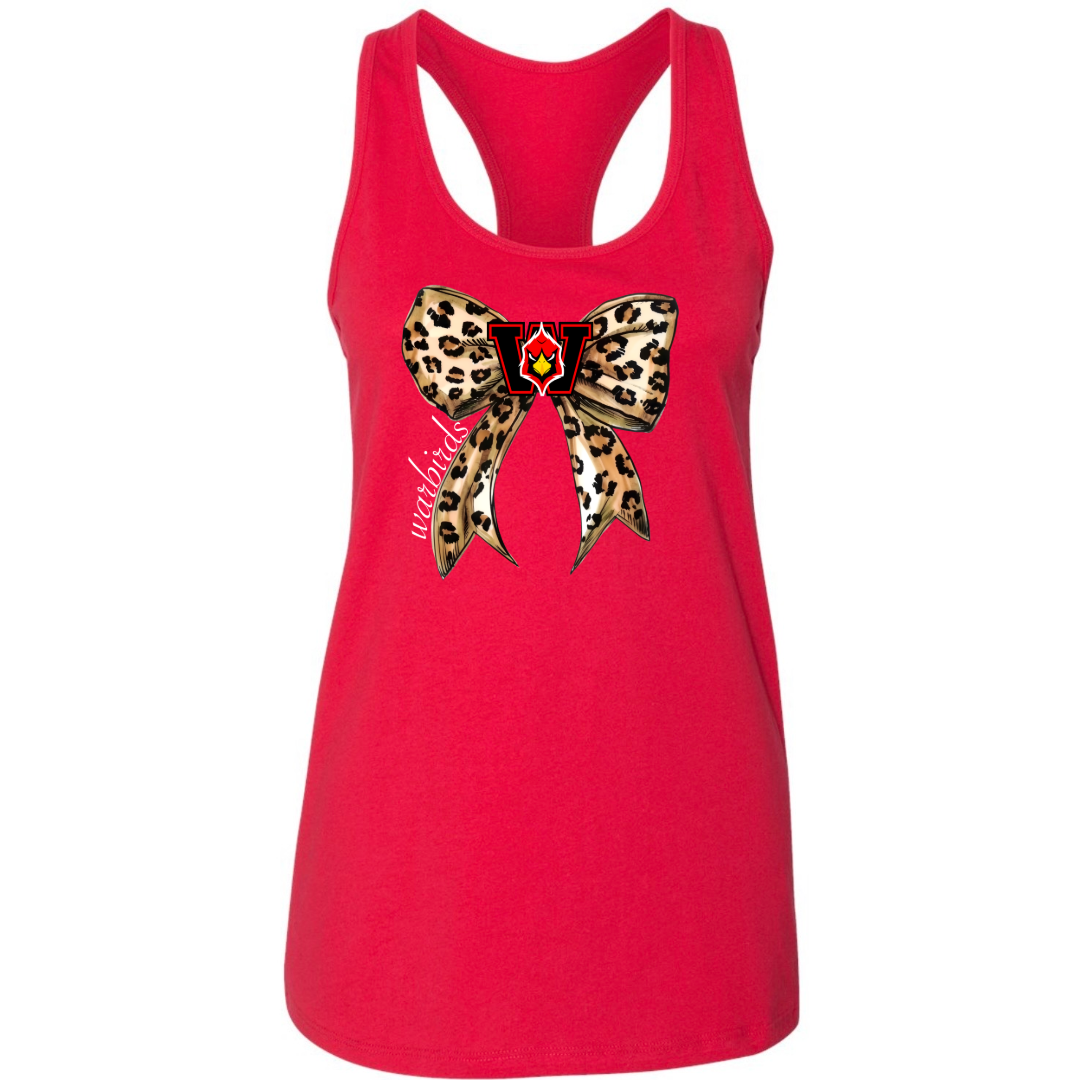 Leopard Bow School Spirit Racerback Tank