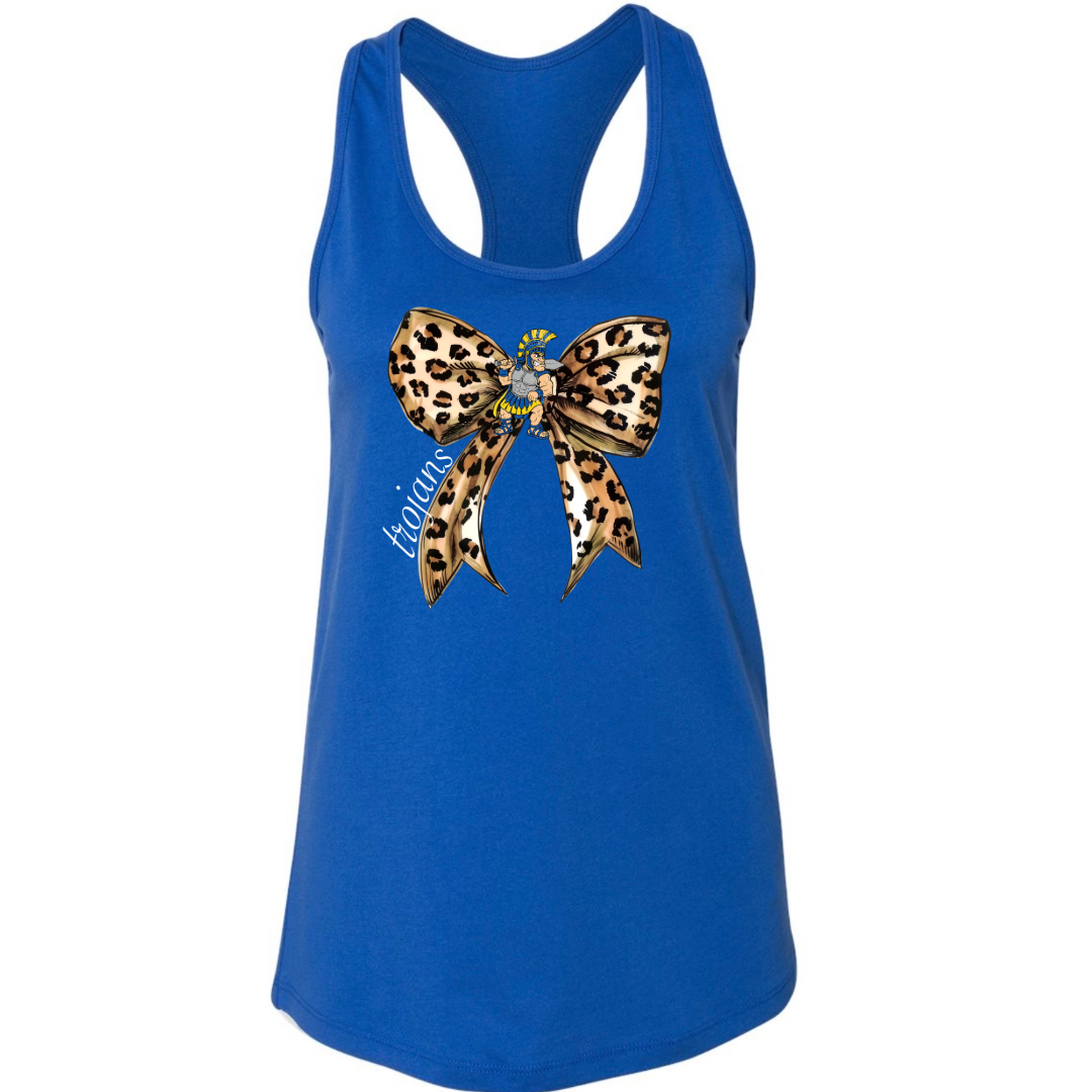 Leopard Bow School Spirit Racerback Tank