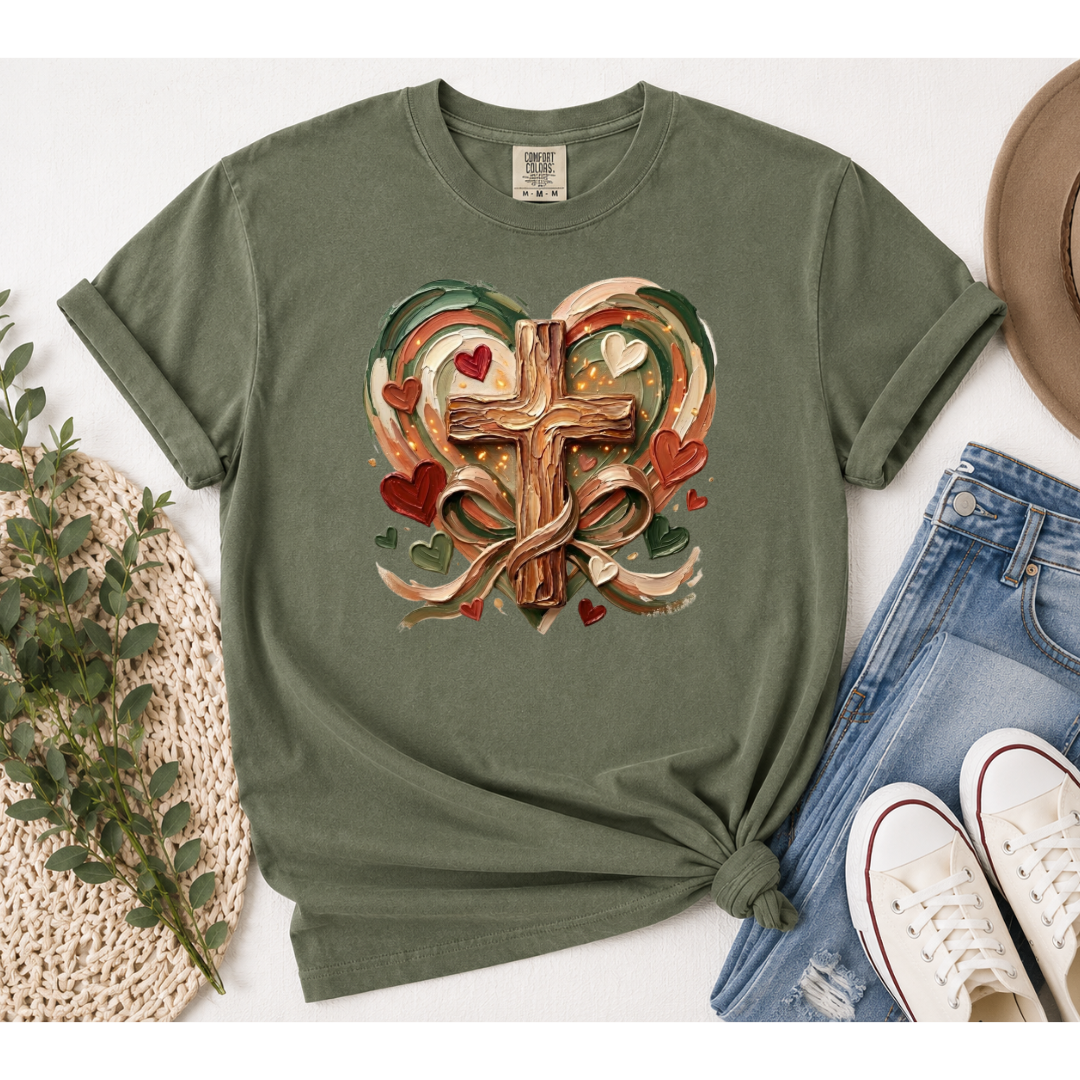Faith Cross Heart | Comfort Colors Tee