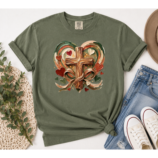 Faith Cross Heart | Comfort Colors Tee