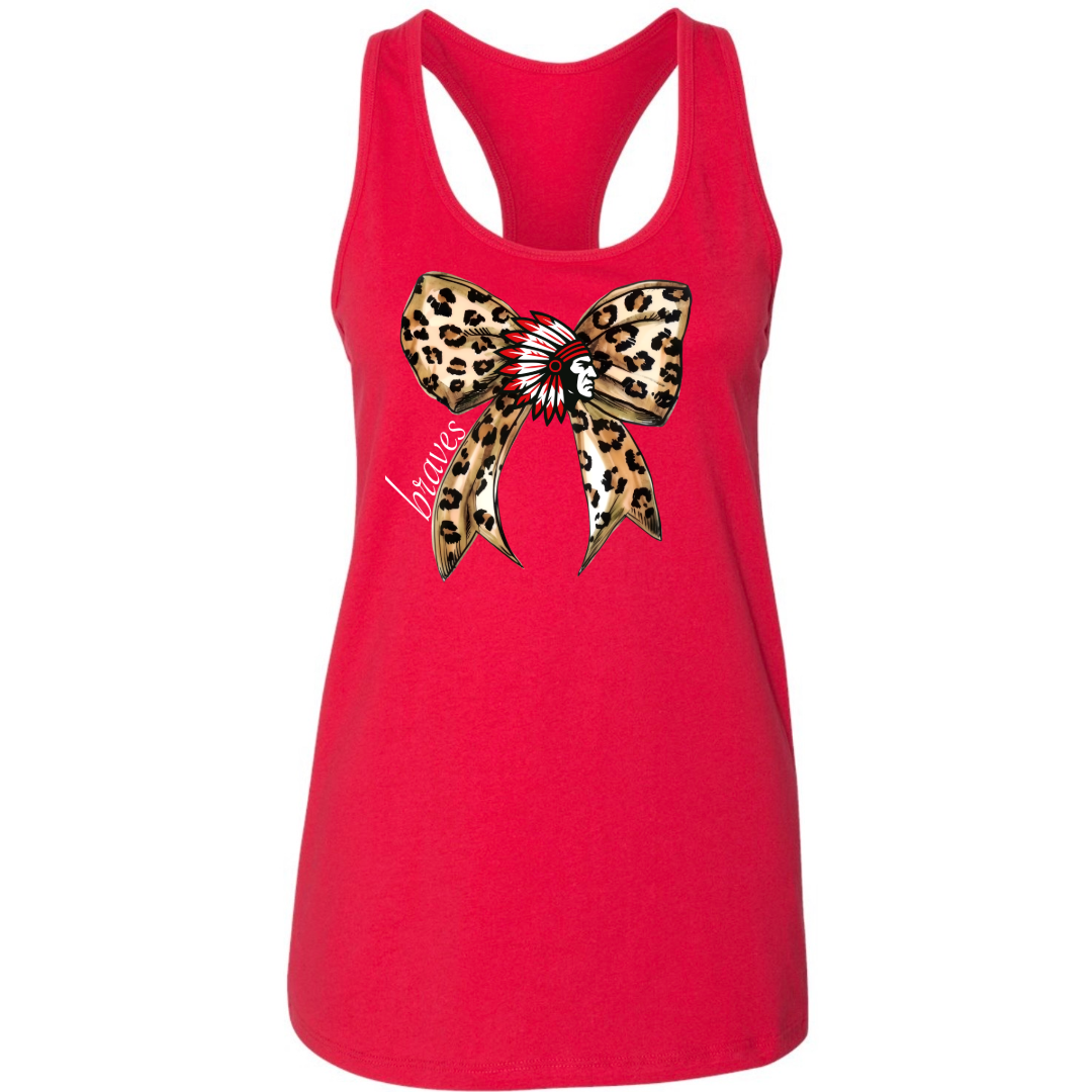 Leopard Bow School Spirit Racerback Tank