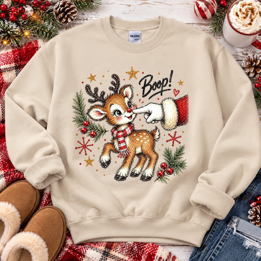 Boop! Christmas Reindeer Crewneck Sweatshirt