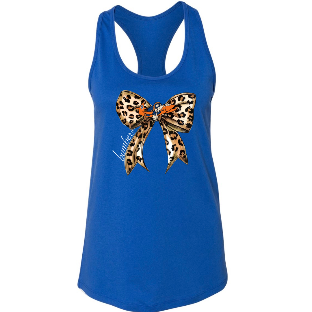 Leopard Bow School Spirit Racerback Tank