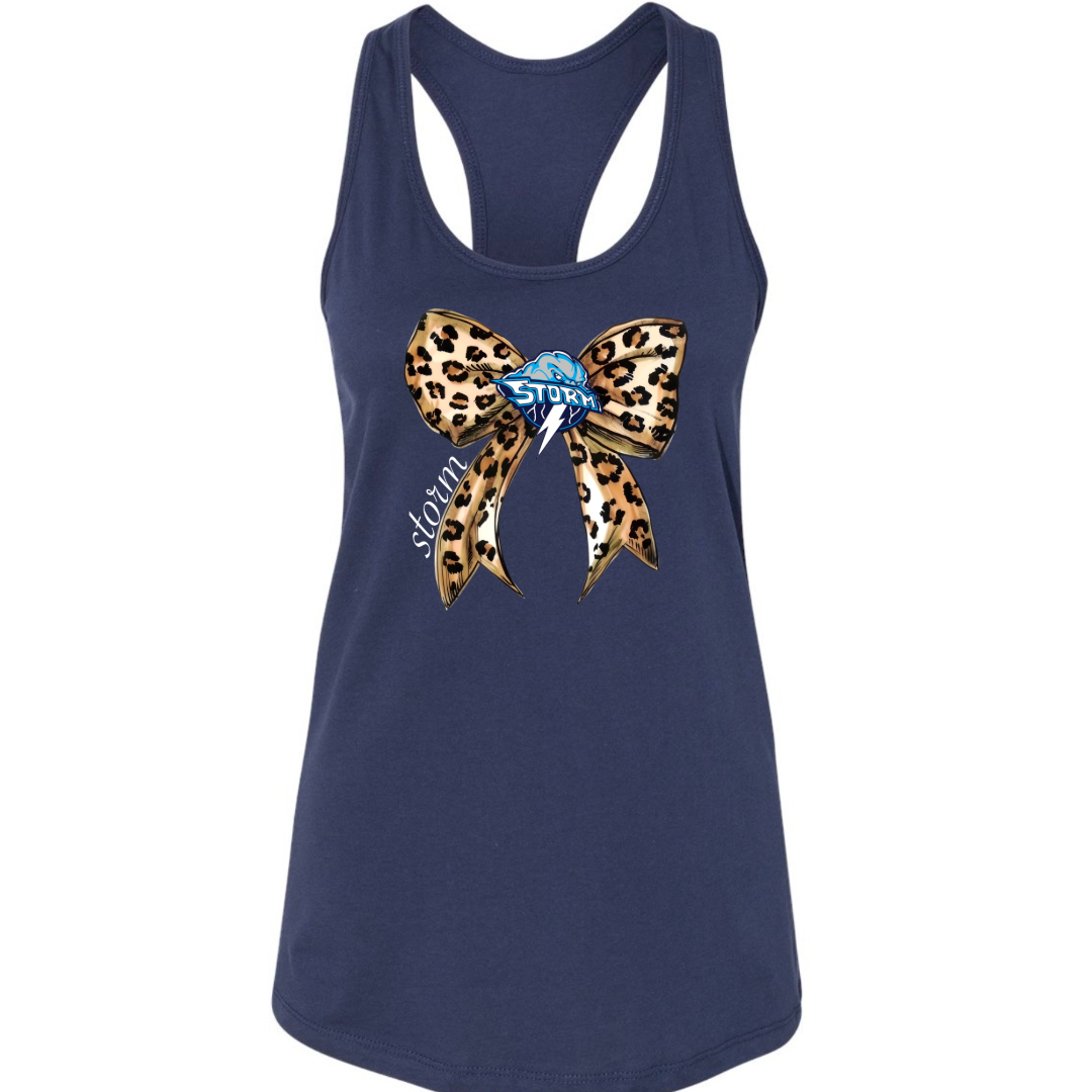 Leopard Bow School Spirit Racerback Tank