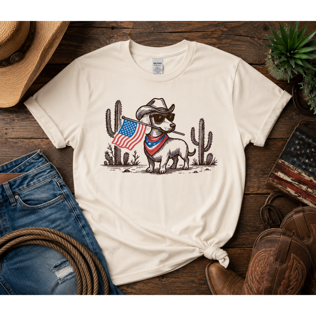 Patriotic Cowboy Pup Tee