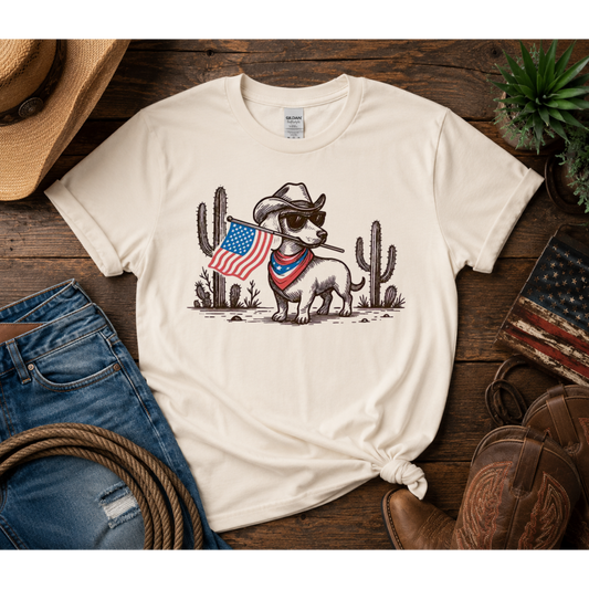Patriotic Cowboy Pup Tee