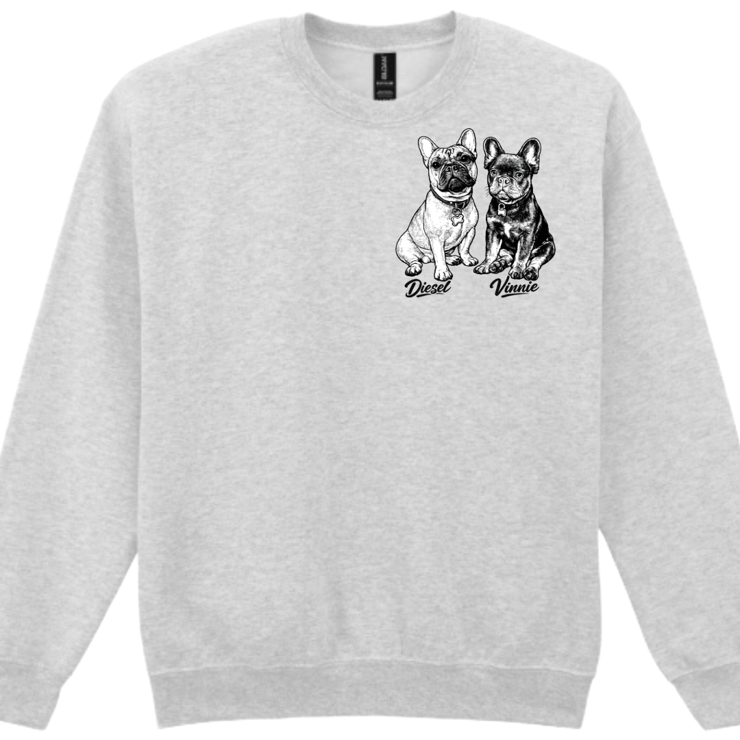 Custom Pet Crewneck Sweatshirt – Your Dog on a Sweatshirt