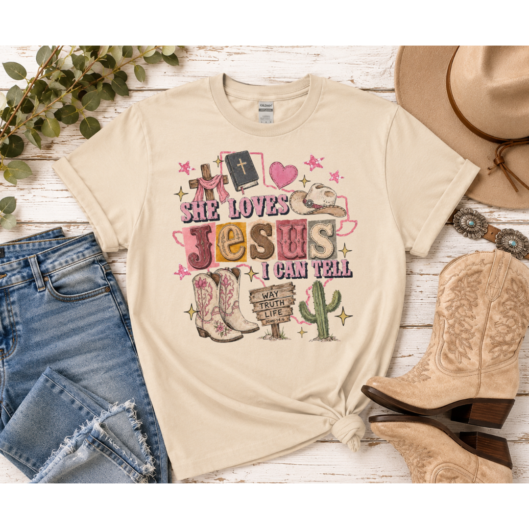 She Loves Jesus, I Can Tell – Western Faith Apparel