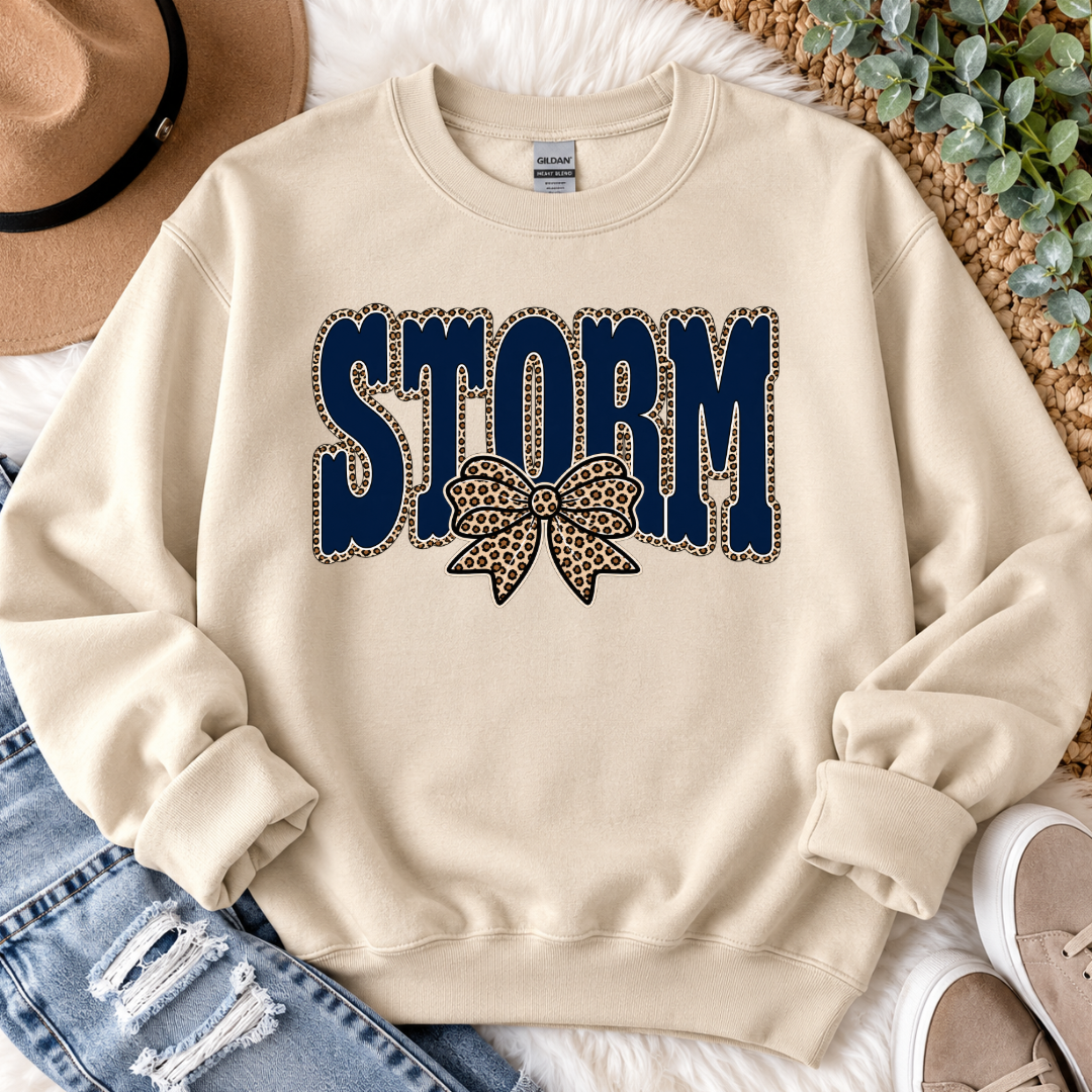 Leopard Bow School Spirit Tee, Crewneck & Hoodie