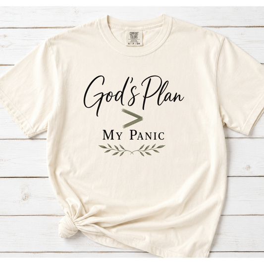 God’s Plan > My Panic | Comfort Colors Tee