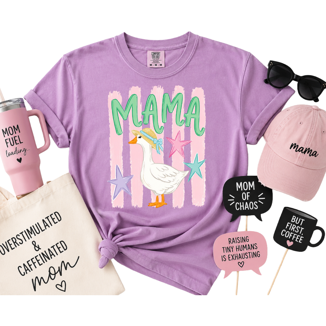 Mama Goose Tee – Comfort Colors Orchid Graphic T-Shirt
