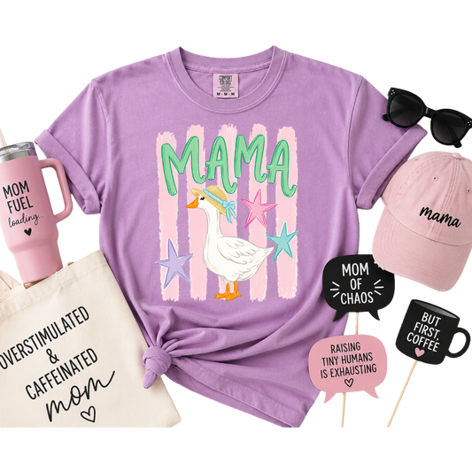 Mama Goose Tee – Comfort Colors Orchid Graphic T-Shirt
