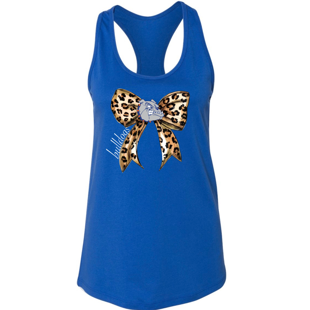Leopard Bow School Spirit Racerback Tank