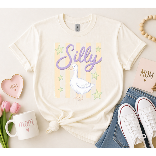 Silly Goose Tee – Pastel Vintage Graphic Shirt 🪿