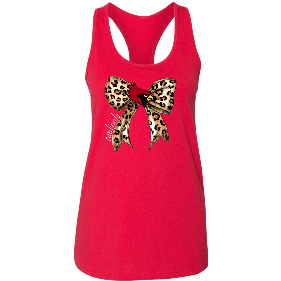 Leopard Bow School Spirit Racerback Tank