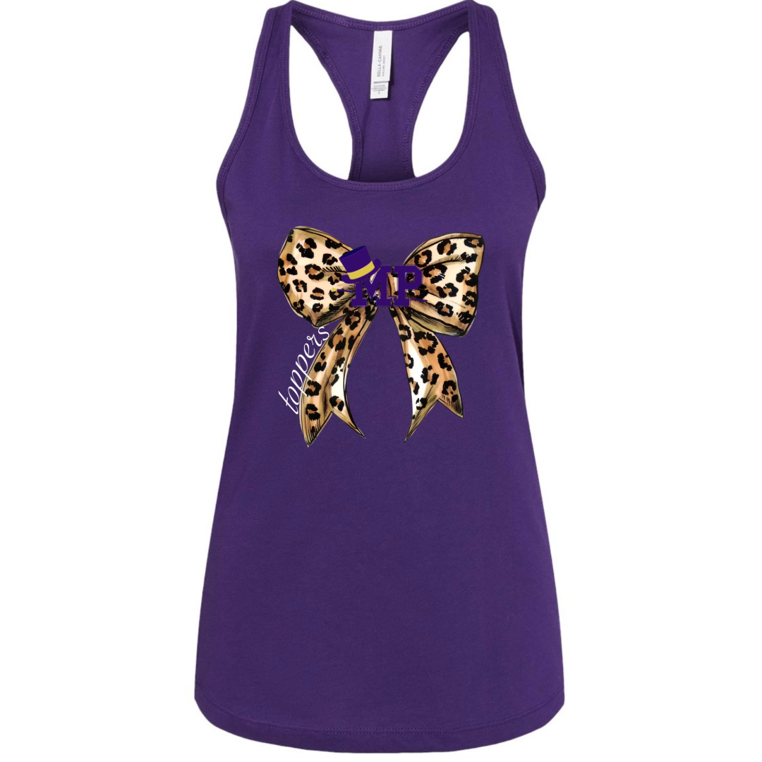 Leopard Bow School Spirit Racerback Tank