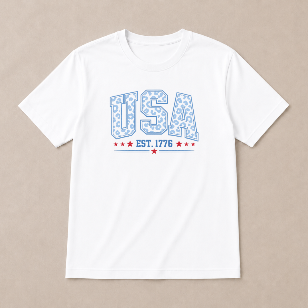Leopard Print Patriotic T-shirt
