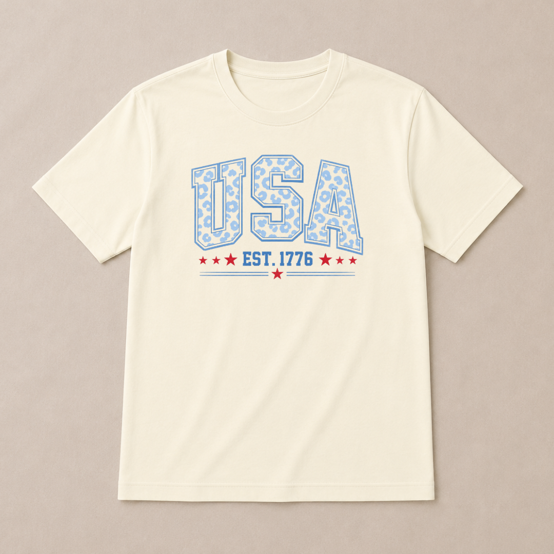Leopard Print Patriotic T-shirt