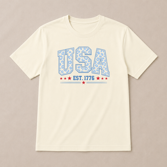 Leopard Print Patriotic T-shirt